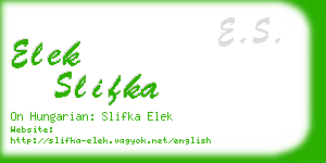 elek slifka business card